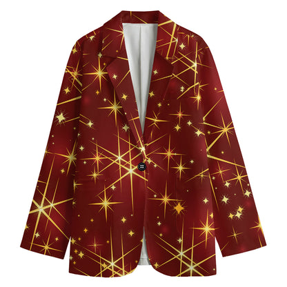 Christmas Sparkle Print Women's Blazer