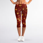 Christmas Sparkle Print Women's Capri Leggings