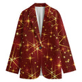 Christmas Sparkle Print Women's Cotton Blazer
