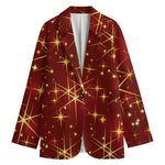 Christmas Sparkle Print Women's Cotton Blazer