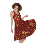 Christmas Sparkle Print Women's Sleeveless Dress