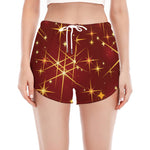 Christmas Sparkle Print Women's Split Running Shorts