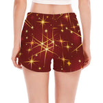 Christmas Sparkle Print Women's Split Running Shorts
