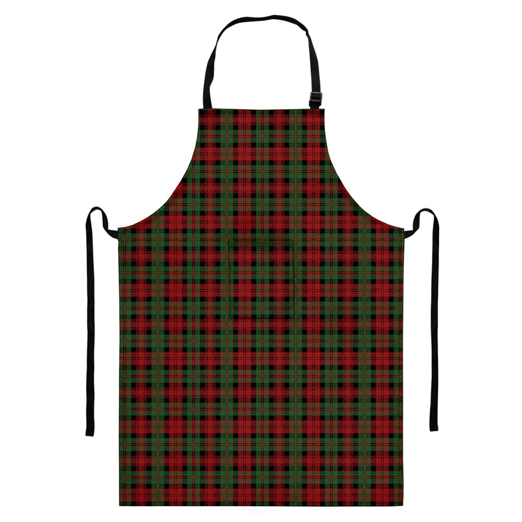 Christmas Tartan Pattern Print Bib Apron With Pocket