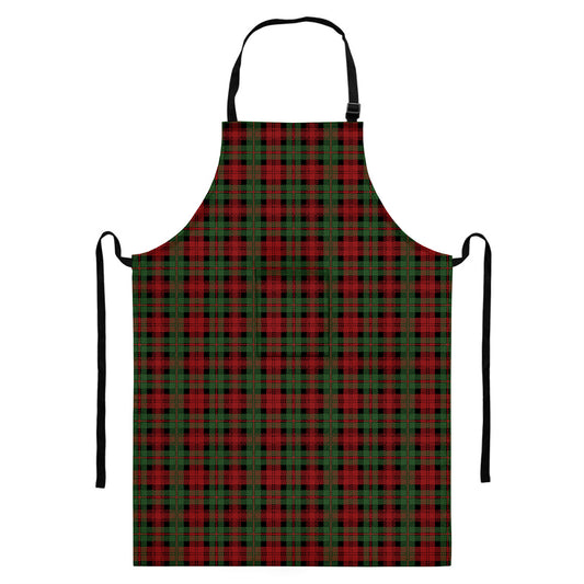 Christmas Tartan Pattern Print Bib Apron With Pocket