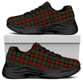 Christmas Tartan Pattern Print Black Chunky Shoes