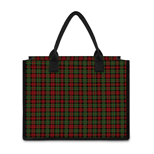 Christmas Tartan Pattern Print Canvas Tote Bag