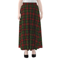 Christmas Tartan Pattern Print Chiffon Maxi Skirt