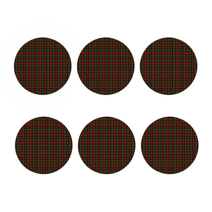 Christmas Tartan Pattern Print Coaster Set