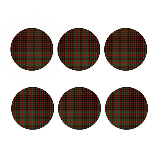 Christmas Tartan Pattern Print Coaster Set