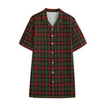 Christmas Tartan Pattern Print Cotton Hawaiian Shirt