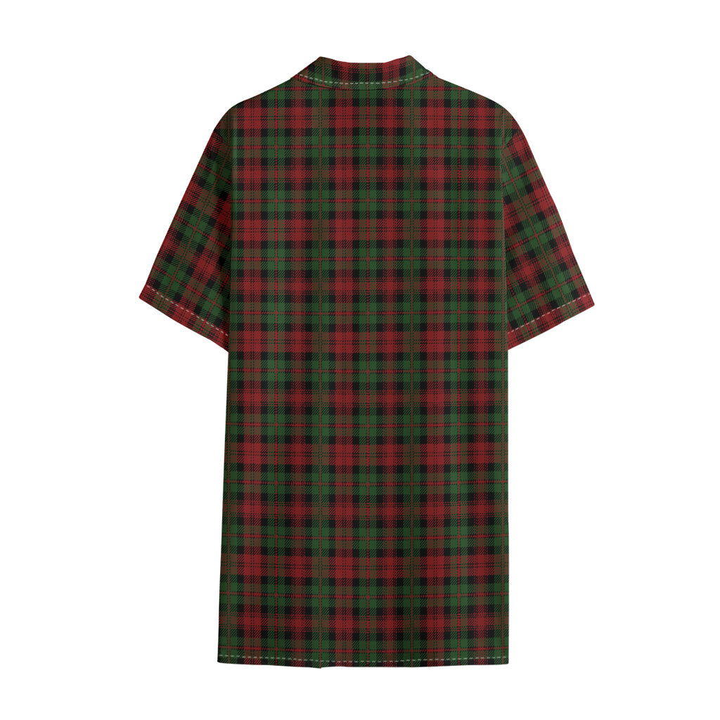 Christmas Tartan Pattern Print Cotton Hawaiian Shirt