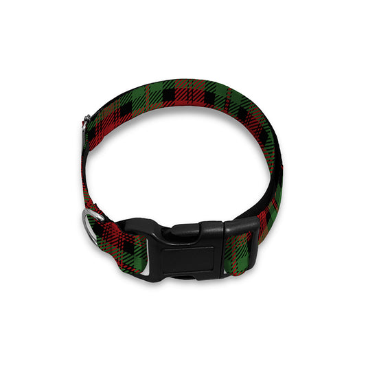 Christmas Tartan Pattern Print Dog Collar