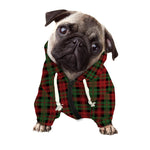 Christmas Tartan Pattern Print Dog Zip Up Hoodie