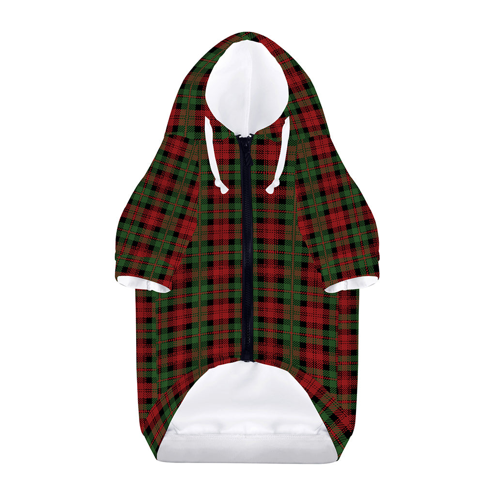 Christmas Tartan Pattern Print Dog Zip Up Hoodie