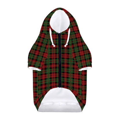 Christmas Tartan Pattern Print Dog Zip Up Hoodie
