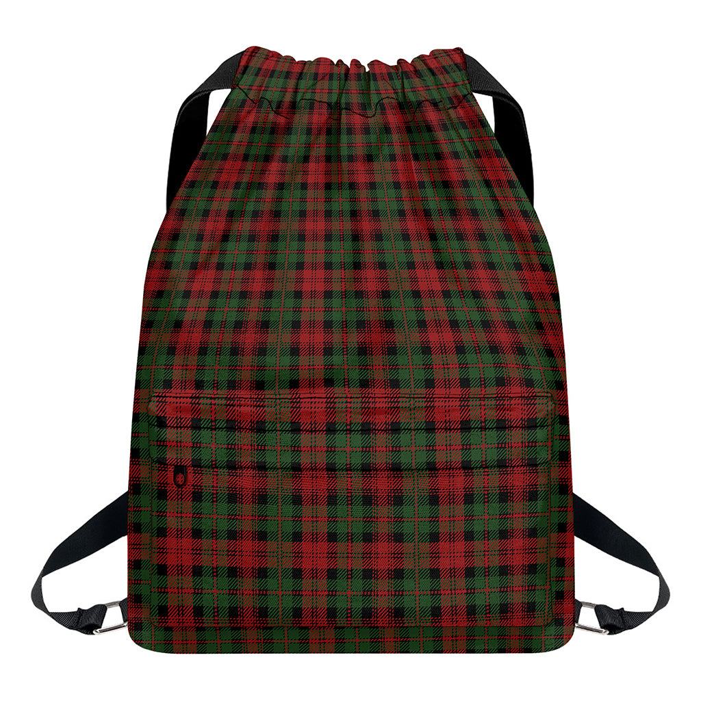 Christmas Tartan Pattern Print Drawstring Backpack