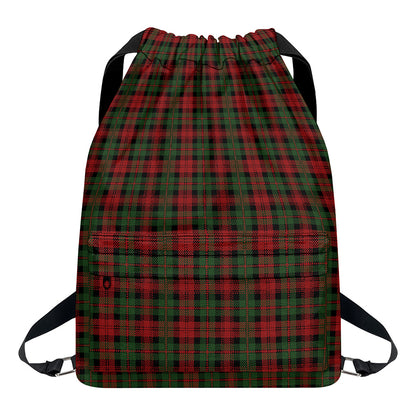 Christmas Tartan Pattern Print Drawstring Backpack
