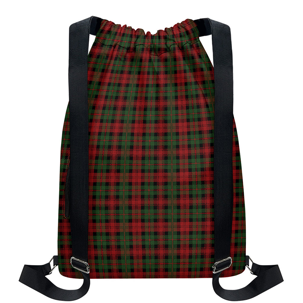 Christmas Tartan Pattern Print Drawstring Backpack