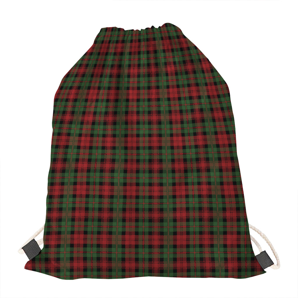 Christmas Tartan Pattern Print Drawstring Bag