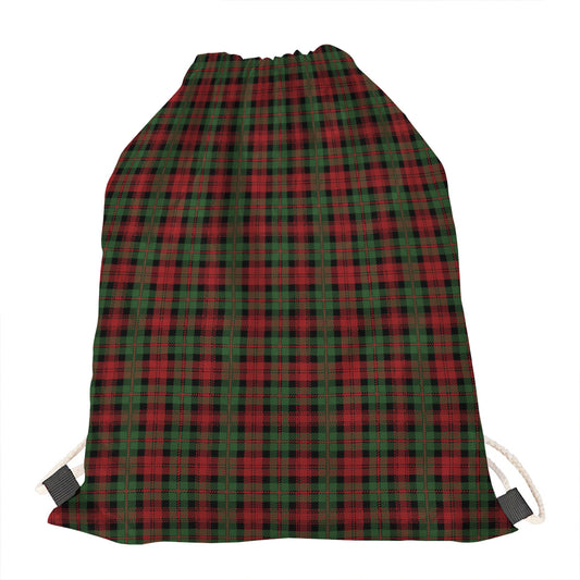 Christmas Tartan Pattern Print Drawstring Bag