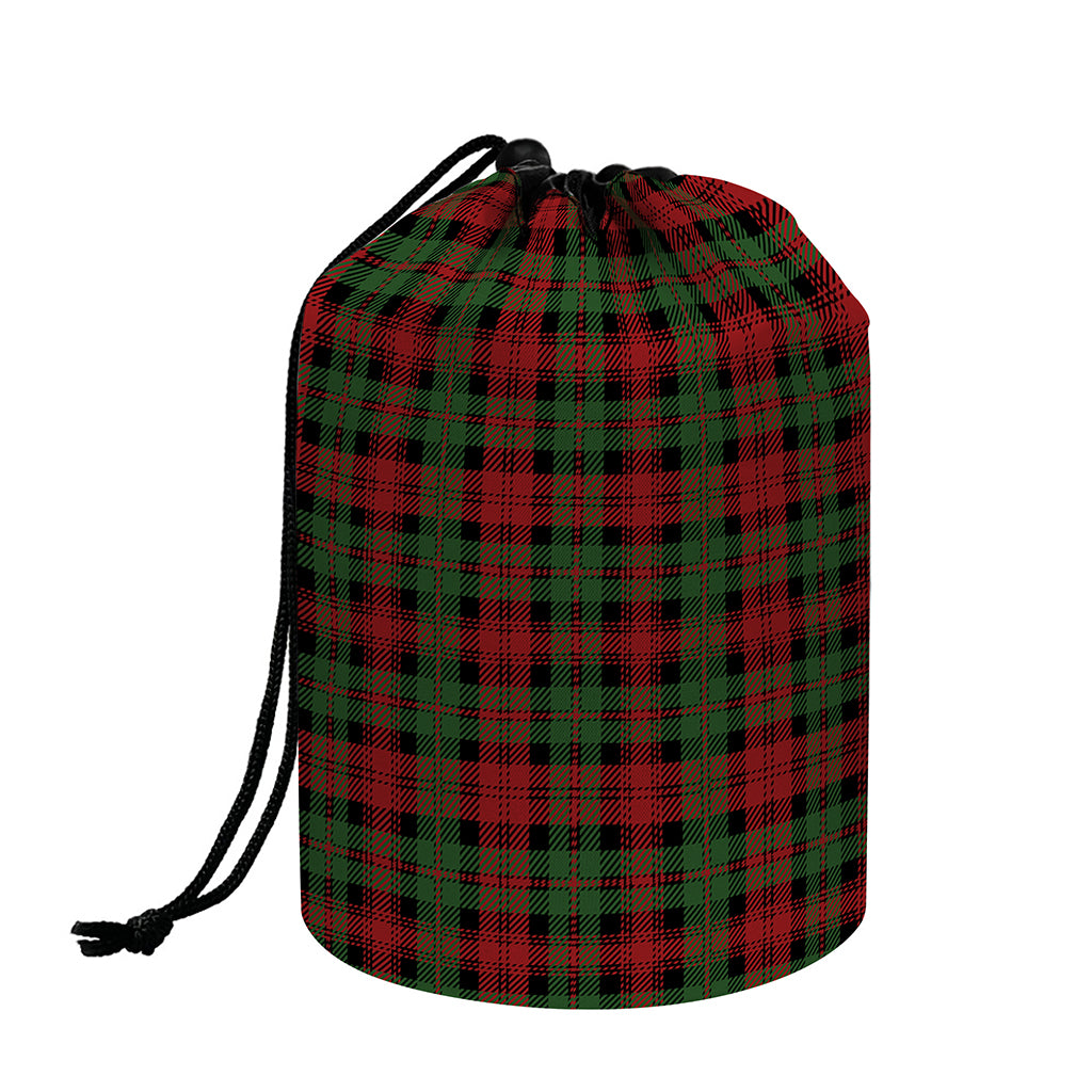 Christmas Tartan Pattern Print Drawstring Makeup Bag