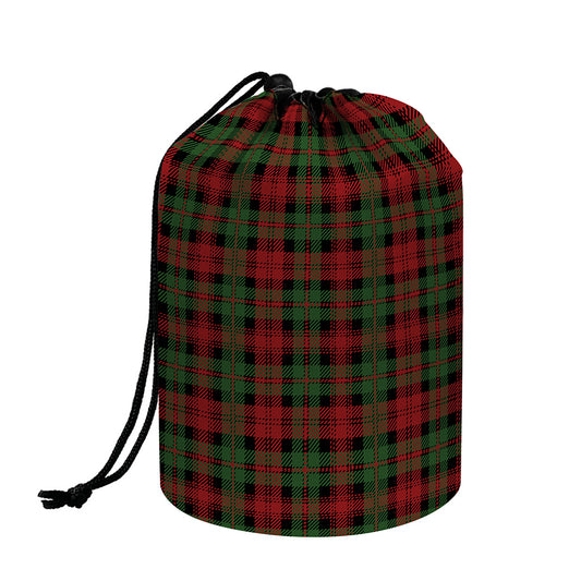 Christmas Tartan Pattern Print Drawstring Makeup Bag