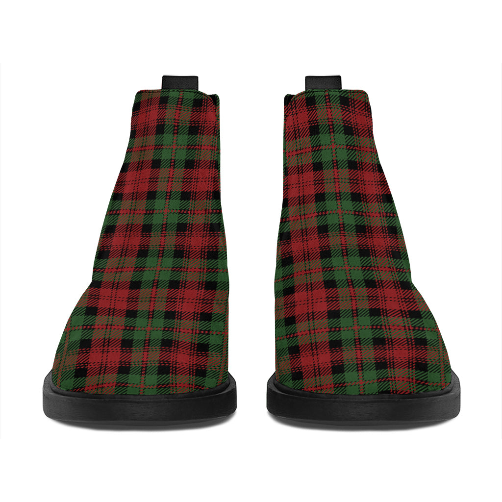 Christmas Tartan Pattern Print Flat Ankle Boots
