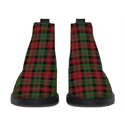 Christmas Tartan Pattern Print Flat Ankle Boots