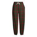 Christmas Tartan Pattern Print Fleece Lined Knit Pants
