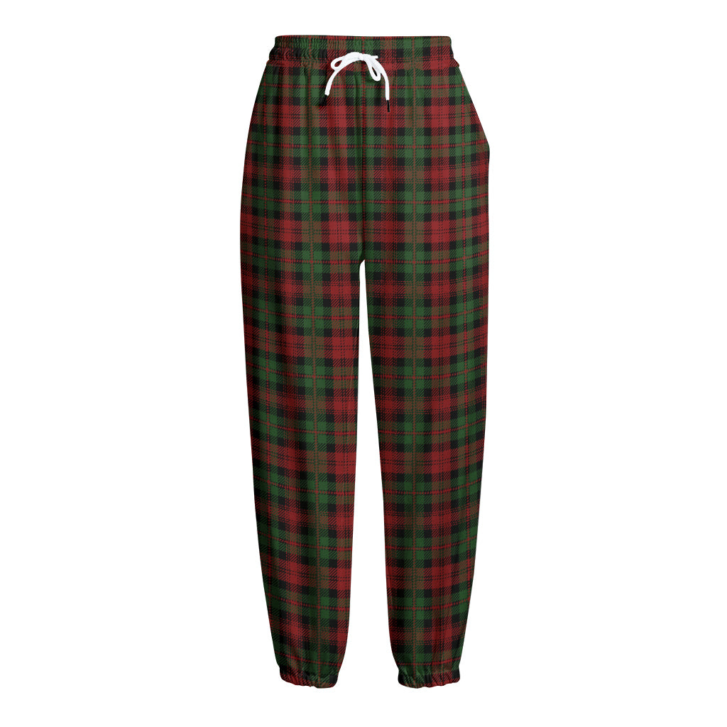 Christmas Tartan Pattern Print Fleece Lined Knit Pants