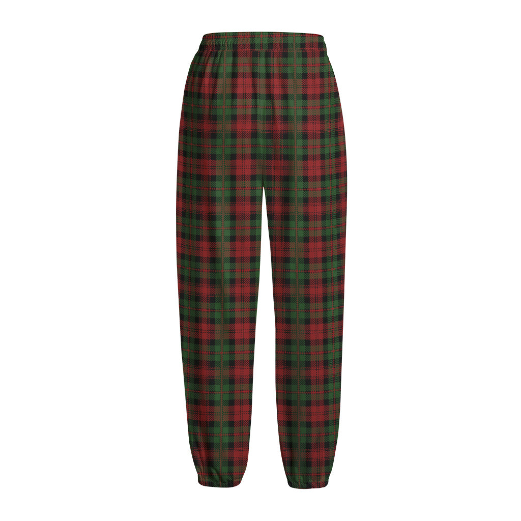 Christmas Tartan Pattern Print Fleece Lined Knit Pants