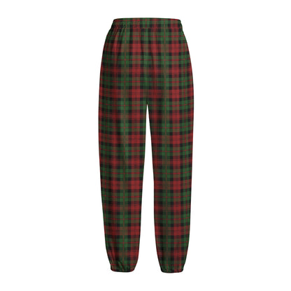 Christmas Tartan Pattern Print Fleece Lined Knit Pants