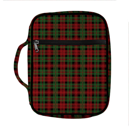 Christmas Tartan Pattern Print Front Pocket Bible Bag