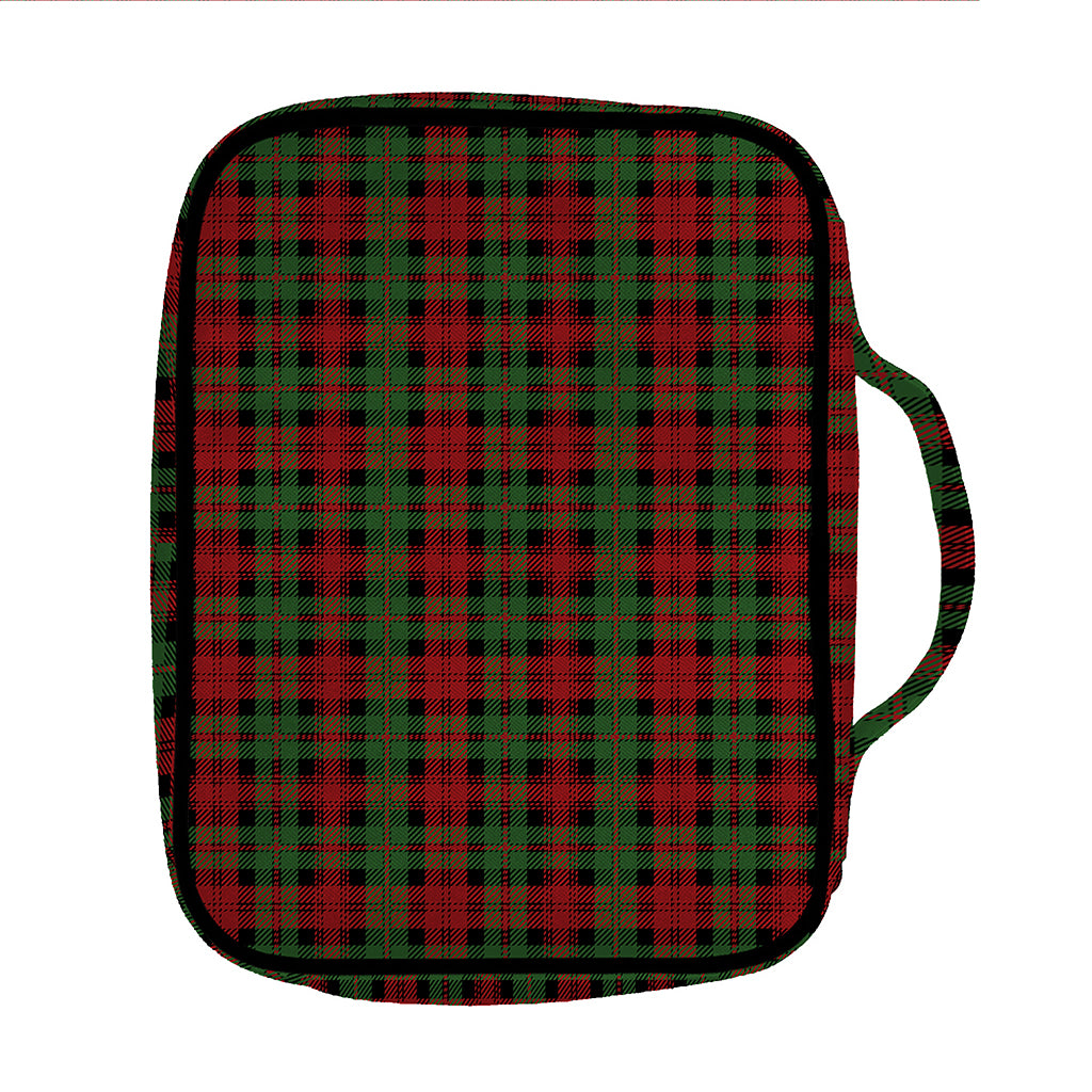 Christmas Tartan Pattern Print Front Pocket Bible Bag