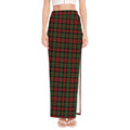 Christmas Tartan Pattern Print High Slit Maxi Skirt
