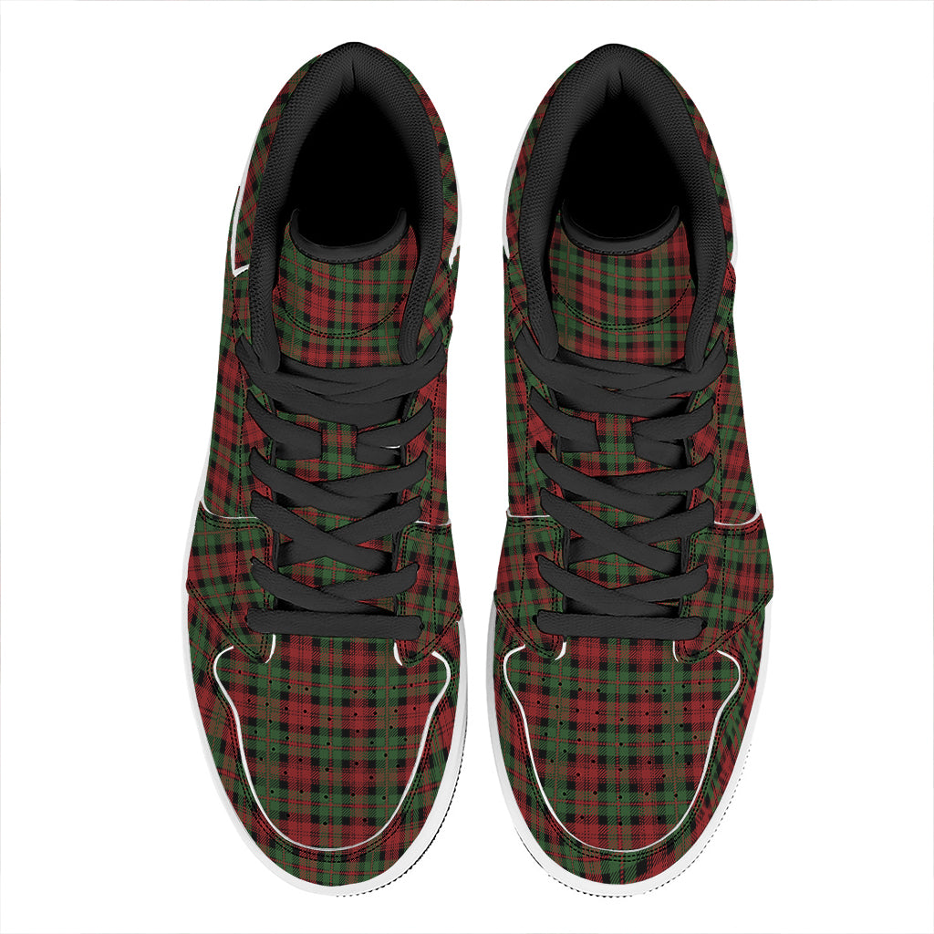 Christmas Tartan Pattern Print High Top Leather Sneakers