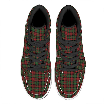 Christmas Tartan Pattern Print High Top Leather Sneakers