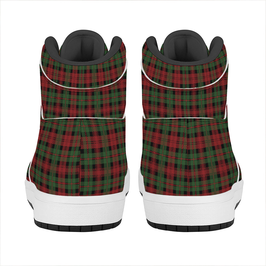 Christmas Tartan Pattern Print High Top Leather Sneakers