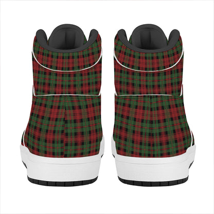 Christmas Tartan Pattern Print High Top Leather Sneakers