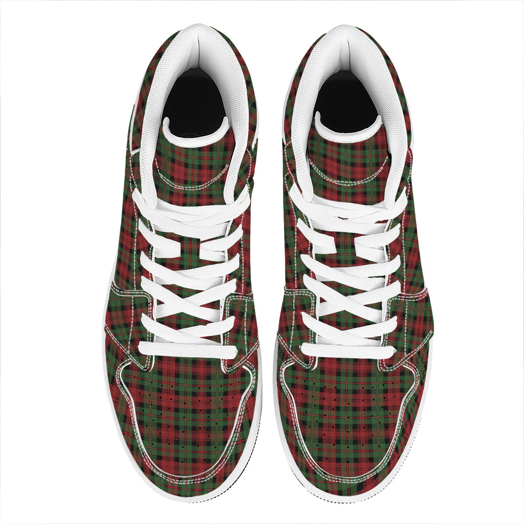 Christmas Tartan Pattern Print High Top Leather Sneakers