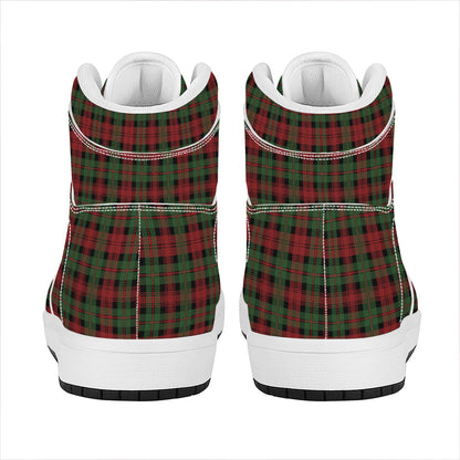 Christmas Tartan Pattern Print High Top Leather Sneakers