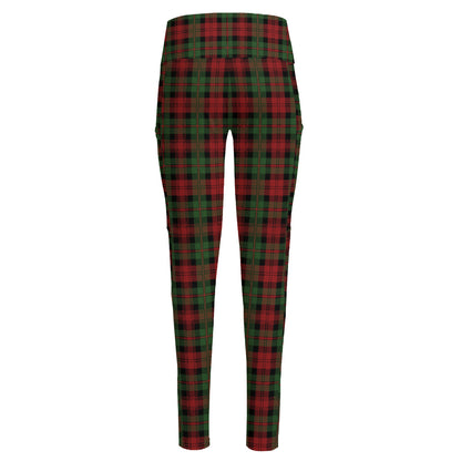 Christmas Tartan Pattern Print High-Waisted Pocket Leggings