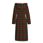 Christmas Tartan Pattern Print Hooded Bathrobe