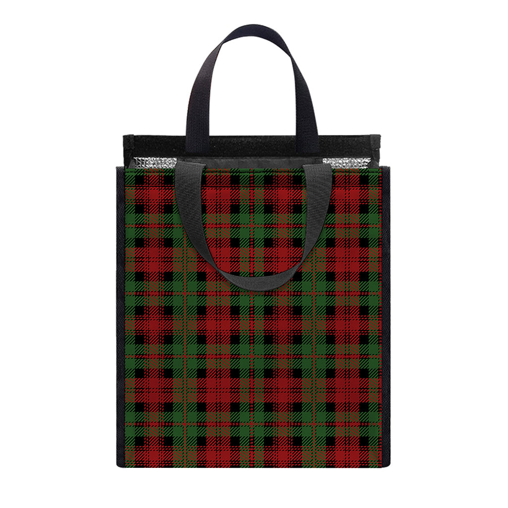 Christmas Tartan Pattern Print Insulated Lunch Tote