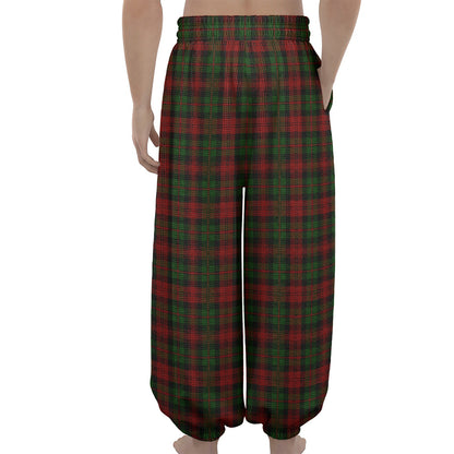 Christmas Tartan Pattern Print Lantern Pants