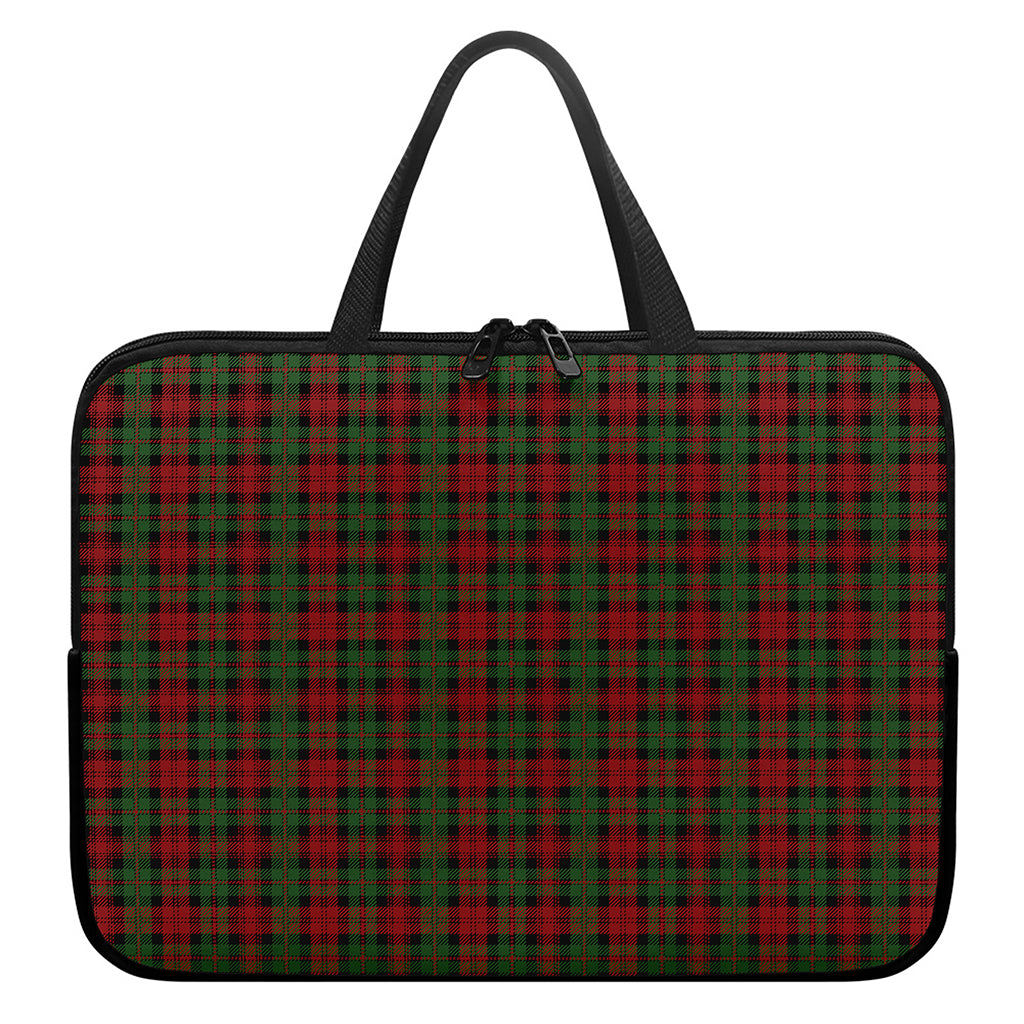 Christmas Tartan Pattern Print Laptop Sleeve With Handle