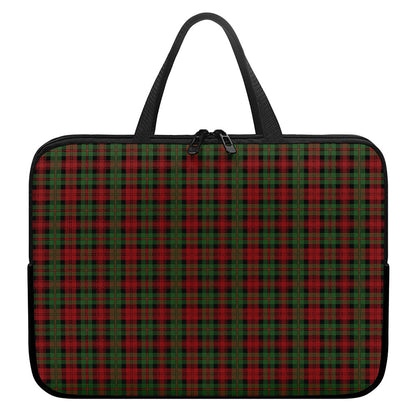 Christmas Tartan Pattern Print Laptop Sleeve With Handle