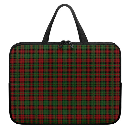 Christmas Tartan Pattern Print Laptop Sleeve With Handle