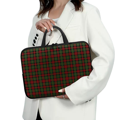 Christmas Tartan Pattern Print Laptop Sleeve With Handle